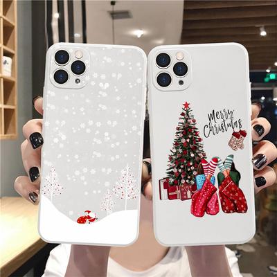 Christmas and New Year Gift White Phone Case For iPhone 13 Pro 11 Pro Max 12 Mini XS XR SE 8 7 Plus Fashion Girl Cover Fundas