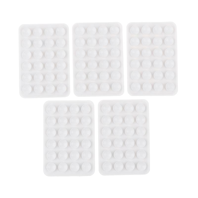5pcs Double Side Silicone Suction Pad For Mobile Phone Fixture Suction Cup Backed Adhesive Silicone Rubber Sucker Pad For Fixed