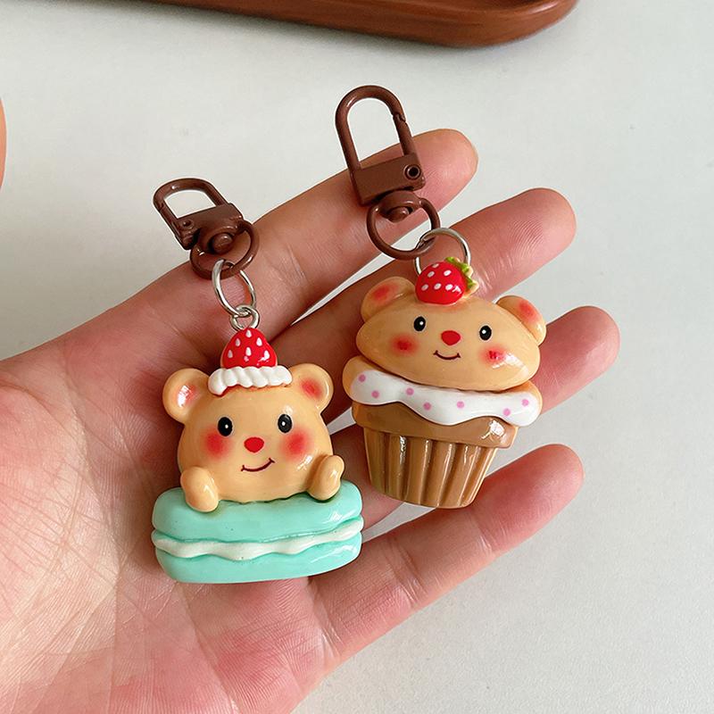 Lovely Cartoon Little Bear Keychain For Women Girls Cute Sweet Backpack Decoration Kawaii Car Keyring Accessories Couple Gift