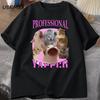 Professional Yapper Cat Graphic T Shirts Women Unisex Cotton Short Sleeve Tshirts Casual O Neck Printed Tshirt Streetwear Tops