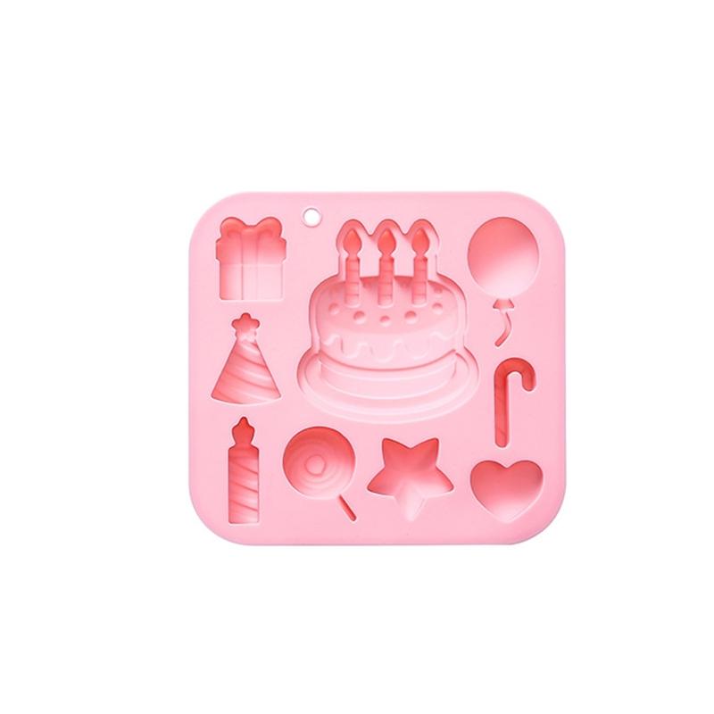 Creative Silicone Baking Mold with Balloon Candle and Cake Decorations for Fun Celebration and Simple Release