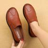 Women's Soft-soled Mother Shoes Comfortable Middle-aged and Elderly Leather Shoes Spring and Autumn Flat Non-slip Grandma Casual Leather Shoes