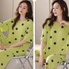 Korean Version of Casual Pajamas Women's Round Neck Short-sleeved Air-conditioned Room Seven-point Pants Three-piece Women's Loungewear Thin