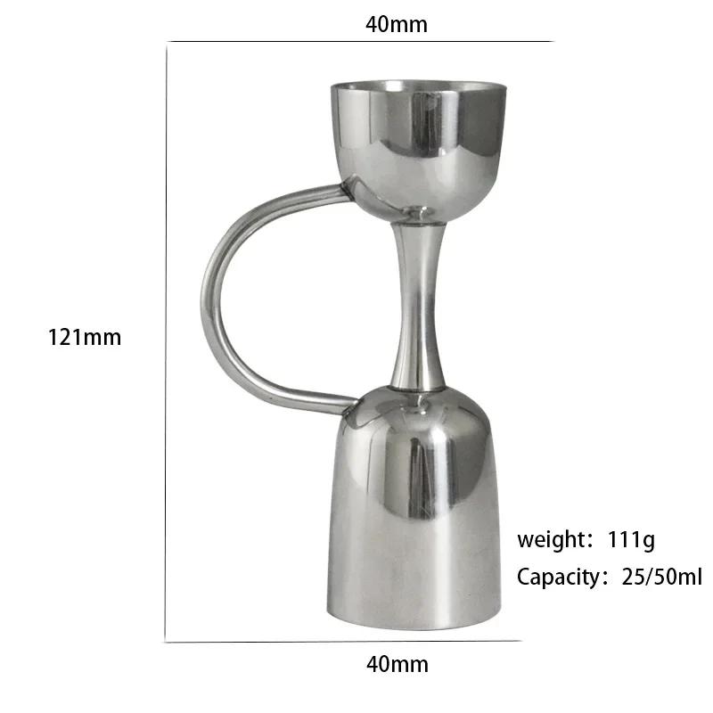 304 Stainless Steel Measuring Cup with Handle Steel Cocktail Jiggers Wine Dispenser Bartender Tools Bar Accessories