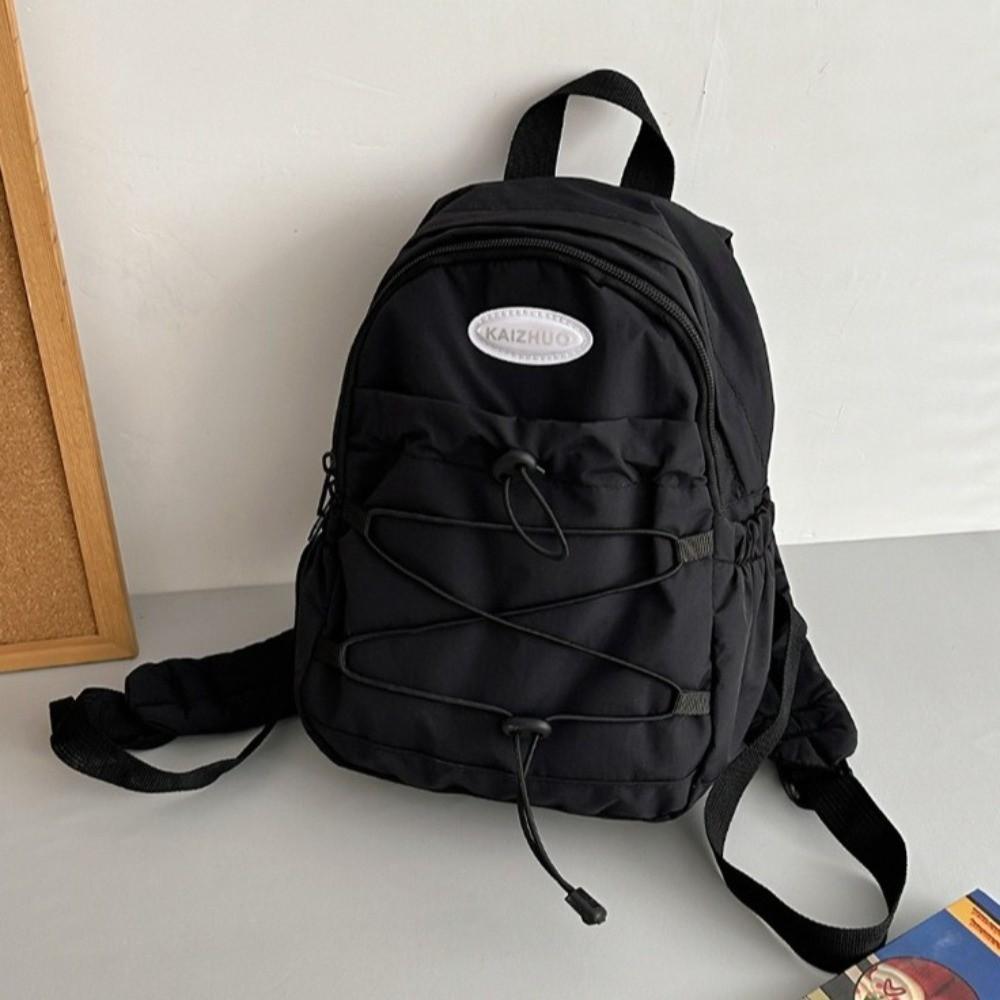 Japanese Style Lightweight Backpack Large Capacity Solid Color Nylon Shoulder Bags Versatile Casual Student Schoolbag Outdoor