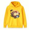 Kids Boys Girls Casual Hooded Sweatshirt, Cute Cartoon Totoro Print Long Sleeve Pullover Tops, Cozy Soft Crew Neck Outerwear for Children Daily Wear