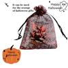5pcsHalloween Candy Mesh Bag Gold Stamping Drawstring Bag Chocolate Cookie Snack Packaging Bag Party Gift Spider Web Skull Draws