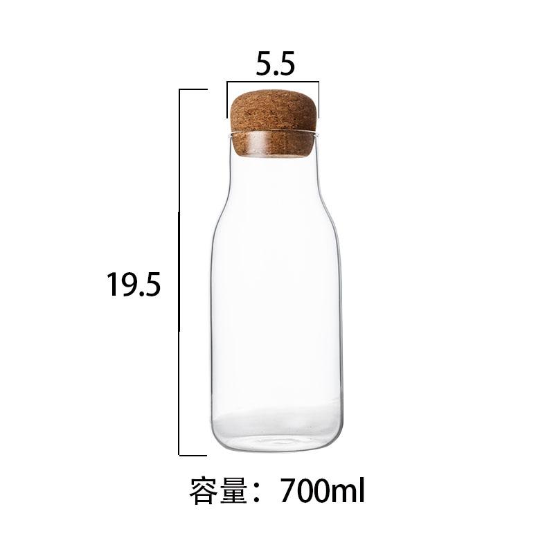 Cork Stopper Transparent High Borosilicate Glass Storage Bottle Sealed Can Tea Can Coffee Bean Storage Bottle Kitchen Supplies