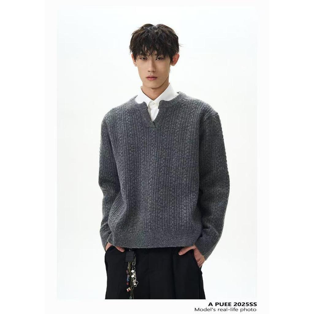 Autumn/Winter Unisex Retro Cable Knit Loose Sweater