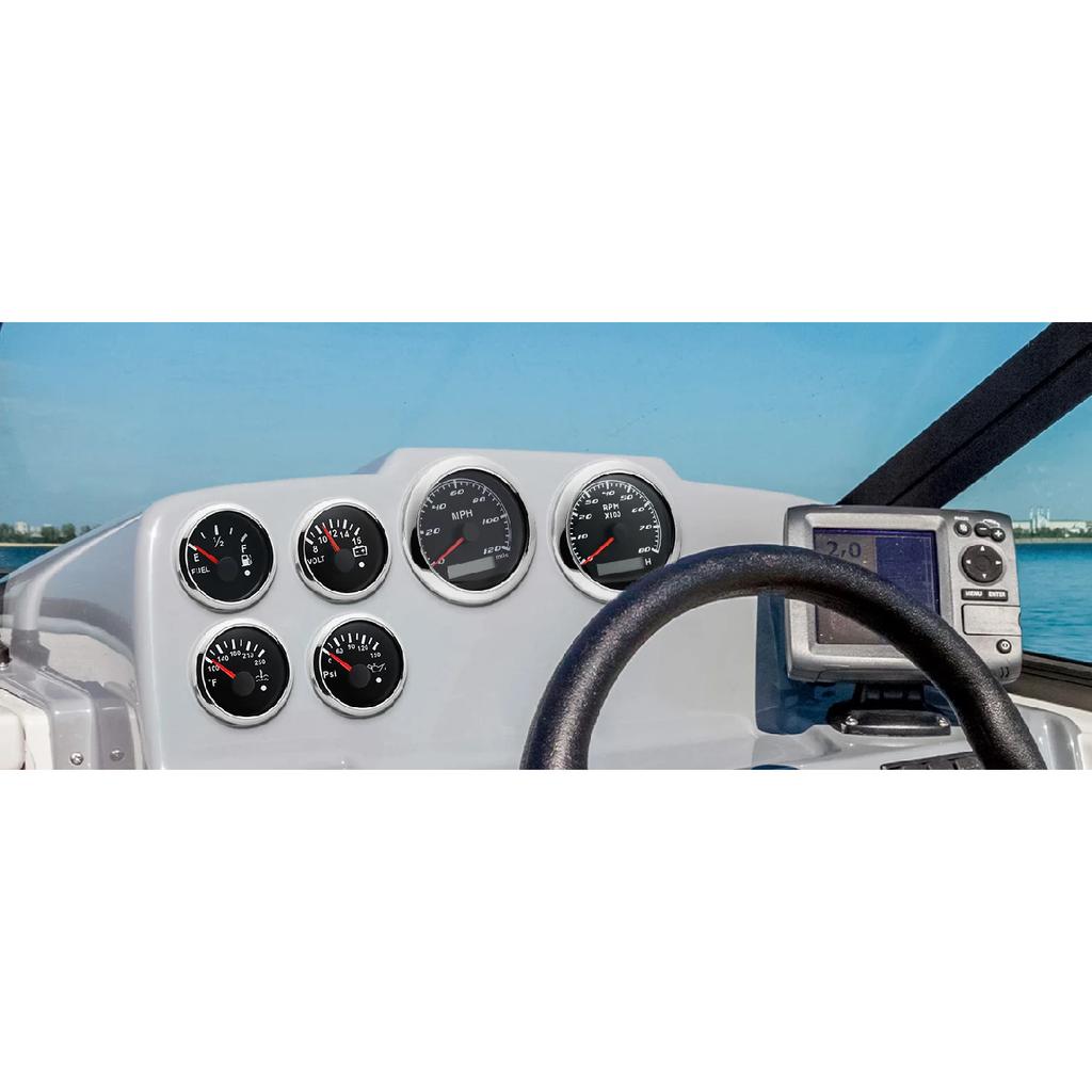 6 Gauge Set Tachometer Fuel Level Oil Pressure Water Temp Voltmeter GPS Speedometer With Sensors For Marine Car Boat Customized