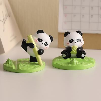 New Cartoon Panda Mobile Phone Stand Desktop Ornament Lazy Tablet Support Rack Resin Figure Gift for Men and Women