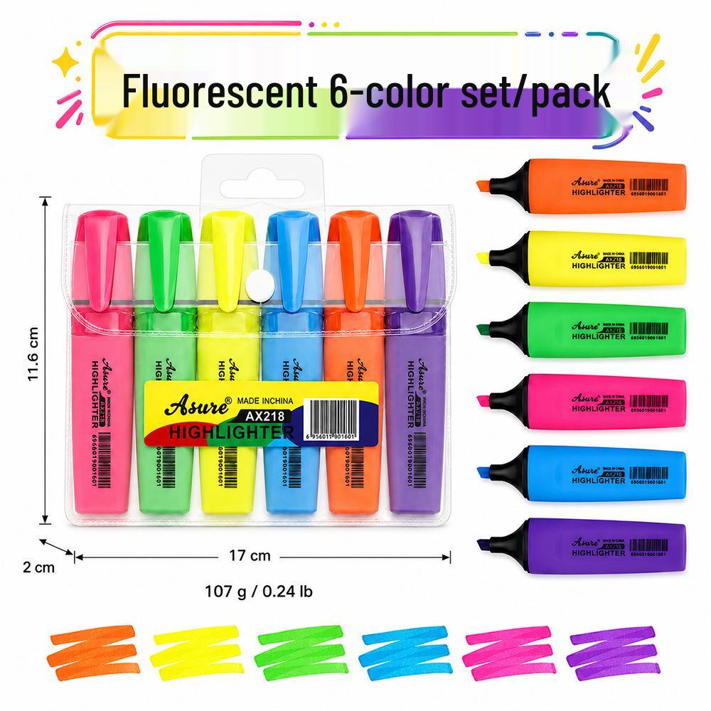 Macaron Fluorescent Pen Set for Journaling, Note-Taking, and Creative Doodling