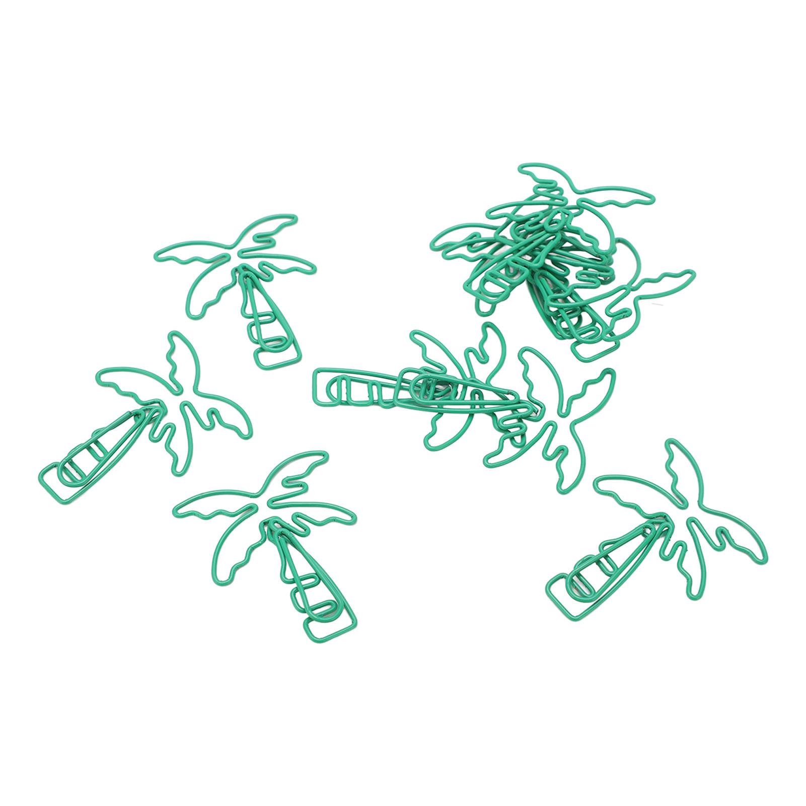 

100pcs Coconut Tree Paper Clips Increase Slip Resistance Anti Rust Portable Metallic Paper Clips for Office