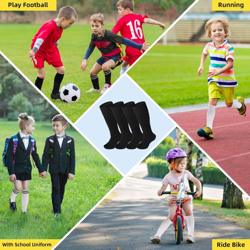2 Pair Kids Football Socks for 4-8 Years Old Breathable Sports Training Soccer Socks Girls and Boys Football Socks