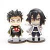 10pcs/set Anime Kamado Tanjirou Q Version Tomioka Giyuu Kyoujurou Sitting Model Muichirou Kanroji Figure Toy
