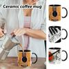 Kubek z motywem muzycznym Kubek do kawy Gitara Pianino Skrzypce Ceramiczny kubek Wygodny uchwyt Wzorzyste naczynie do picia Dom Biuro Biurko Filiżanki do herbaty