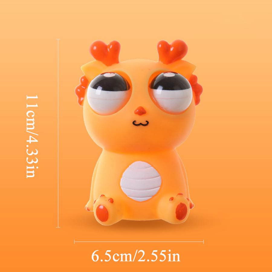 Squeeze The Head, Pop The Eyes! Weird & Satisfying Dragon Fidget Toy Pop-Out Eye Dragon Squeeze Toy Stress Reliever