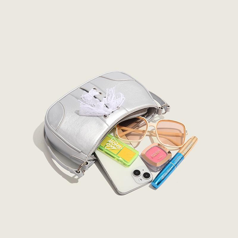 Niche with a sporty and elegant Underarm Stick Bag minimalist and high-end texture Lace Bow