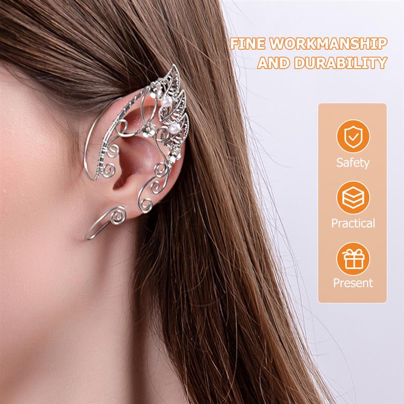 Elegant Sweet Elf Ear Cuffs Wedding Earrings Women Trendy Gold Color Wrap Fairy Ear Clip On Earrings Fashion Jewelry Girls Gift