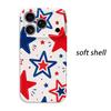 Playful Hand Drawn Red Blue Star Pattern Film Aesthetic Protective Shockproof Bumper Phone Case Cover For iPhone 14 15 16 17 Pro Max Plus