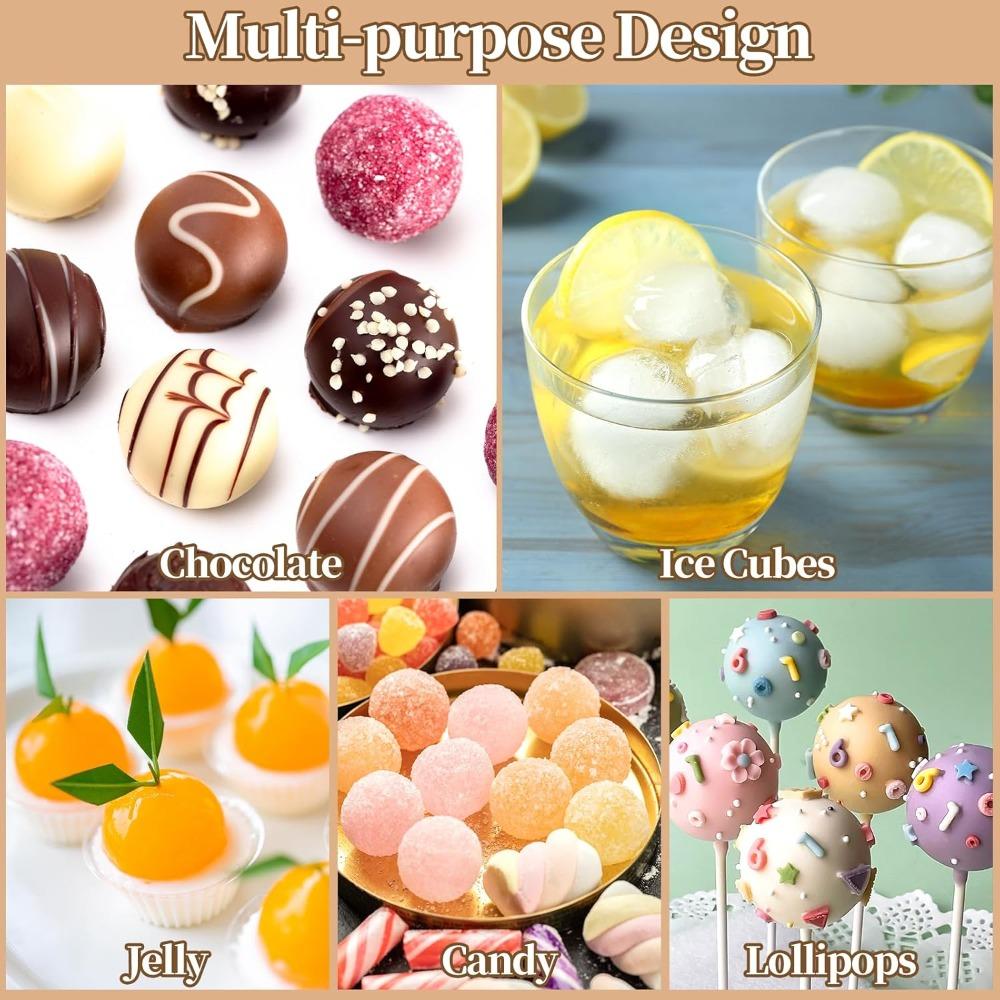 2pcs Sphere Chocolate Molds Each 15 Cavity 3D Ball Molds Silicone Small Semi Sphere Candy Mold Silicone for Cake Decorations Fat Bombs
