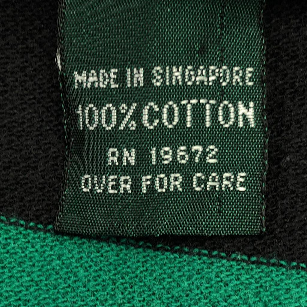 Polo by Ralph Lauren 80s Vintage Boys Green Tag Border Long Sleeve Polo Shirt Men's Used