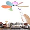 Colorful Ceiling Fan With Light Quiet LED RGB Ambient Light For Living Room 3 Speeds E27 Screw Mouth Removable Lamp For Kids