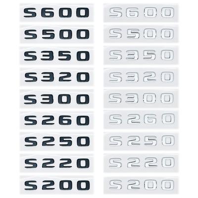 Glanzend Zwart & Zilver ABS Embleem Sticker voor -Benz S-Klasse W222/W223 – S480/S500/S560/S580/S600 Zij- en Achterembleem Decal