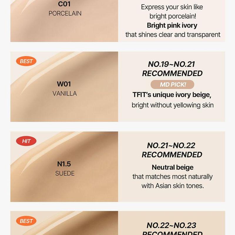 TFIT - Layering Fit Glow Cushion EX - 5 Colors