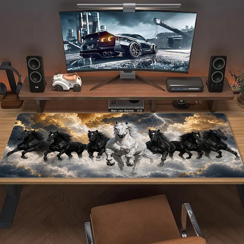Horses Color Mouse Pad Large Gaming Table Cushion Non-slip Laptop Tablet Big Mousepad XXL Mat Mini PC Playmat With Lock edge