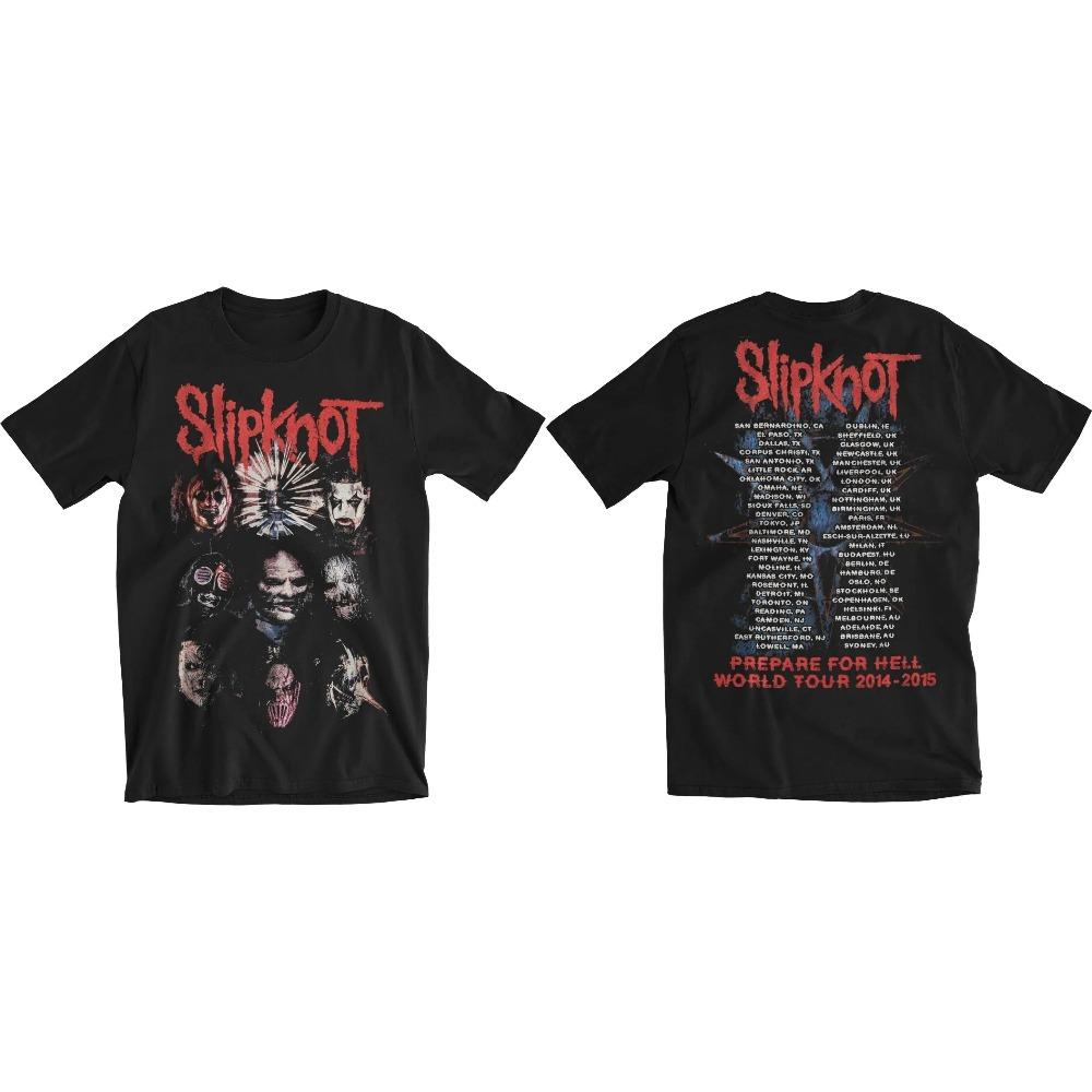 Slipknot Prepare for Hell Album Poster Grafische Print T-shirt Heren Dames Los Casual Oversized Korte Mouw Street Hip Hop T-shirts