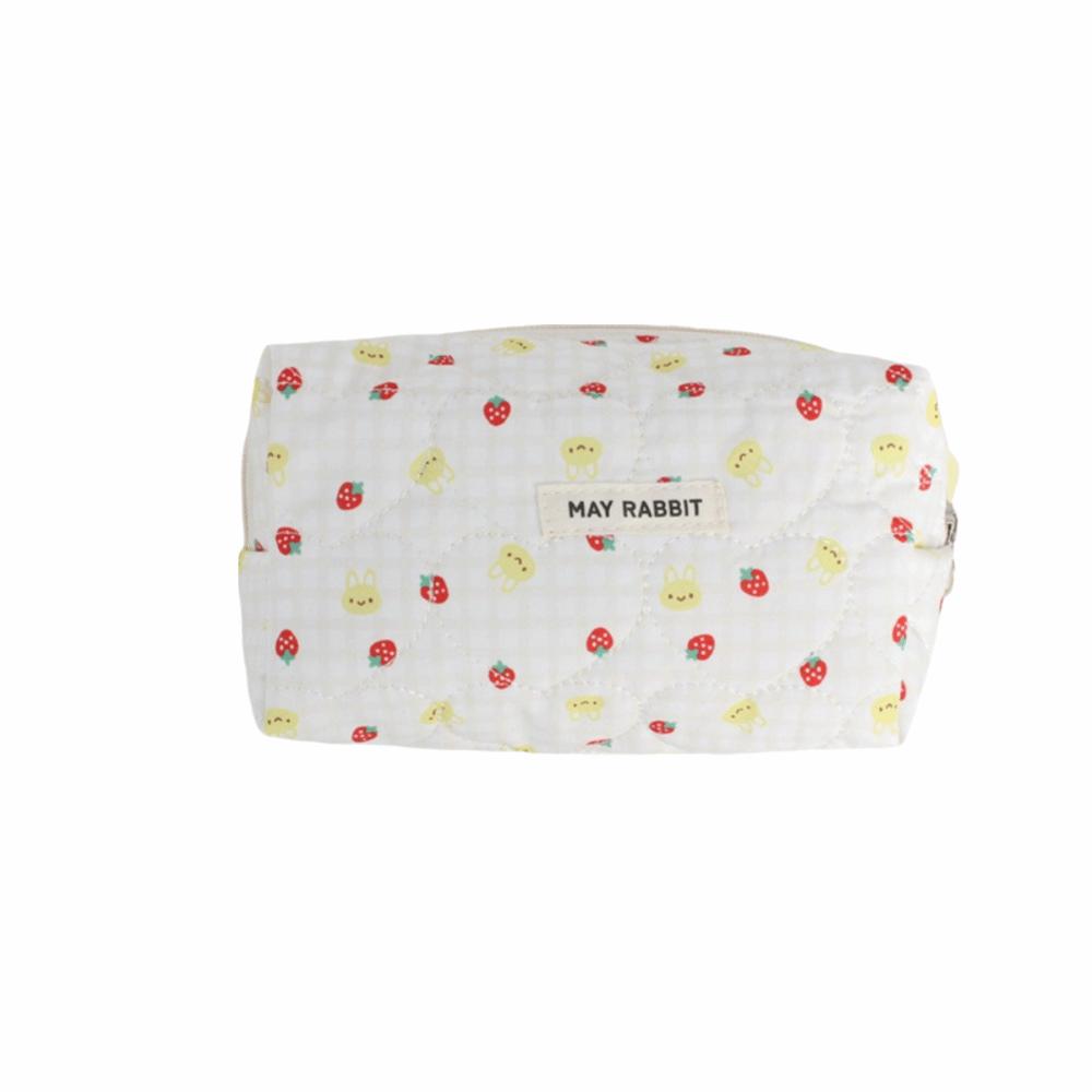 

Strawberry Heart Storage Bag Zipper Washbag Bags New Pencil Case бежевий