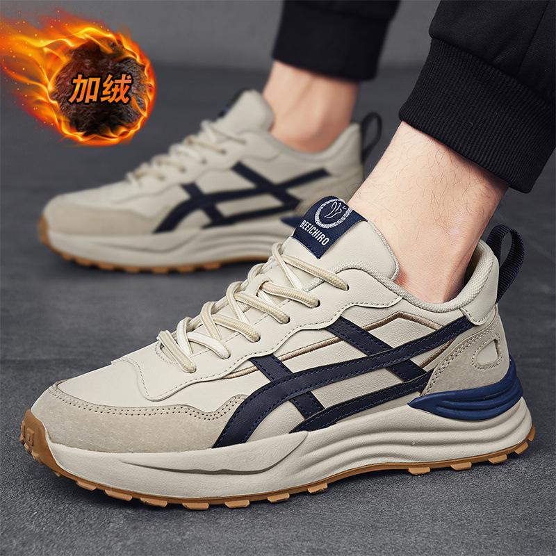 Men's shoes new leather fashion spring breathable sports shoes casual dad shoes