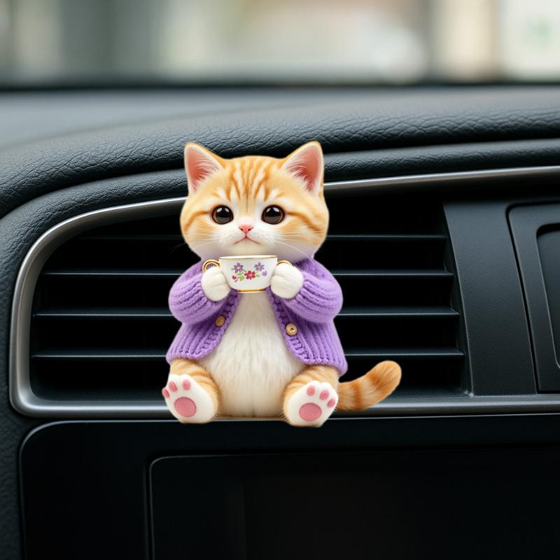 2D Acrylic Perfume Diffuser Car Air Freshener Clip Car Air Conditioning Vent Decoration Car Interior Aromatherapy Clip