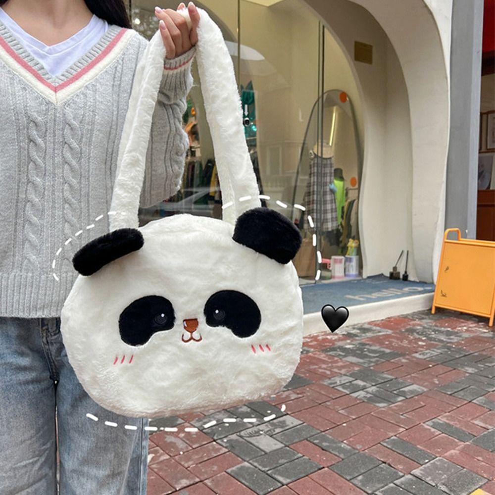 Korean Style Students School Bag Plush Cartoon Messaage Bag Cute Panda Backpack Travel