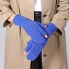 Ryuzu Knit Hand Warmers for Smartphone Gray [shesay] 3-Finger Mittens, Women, Compatible, Fingerless, Warm, Windproof,