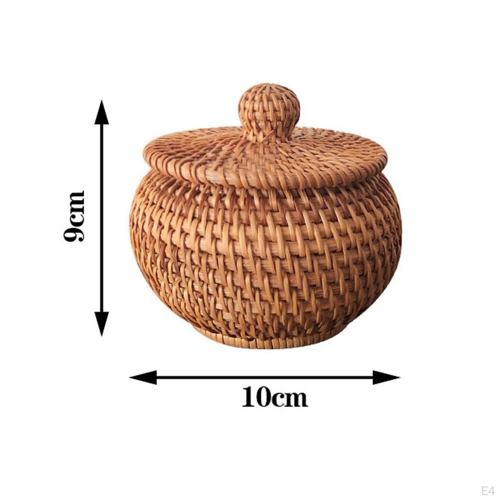 Handmade Rattan Box, Versatile Wicker Storage Solution for Bathroom and Shelf
