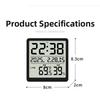 Battery-Powered Clock LCD Display Clock Compact Placement Cordless Convenience Environmental Monitoring For Indoor Spaces