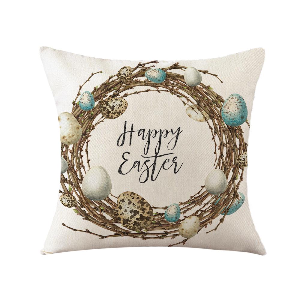 Home Nordic Easter Bunny Pillow Cover Sofa Pillow Bedside Pillow Cover Linen Pillow Cover