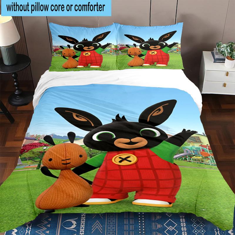 3PCS Bunny And Friends Adventure 3pcs Bedding,Including 3PCS Duvet Cover And 2pcs Pillowcases Perfect for Christmas,Ideal for Bedroom, Dormitory
