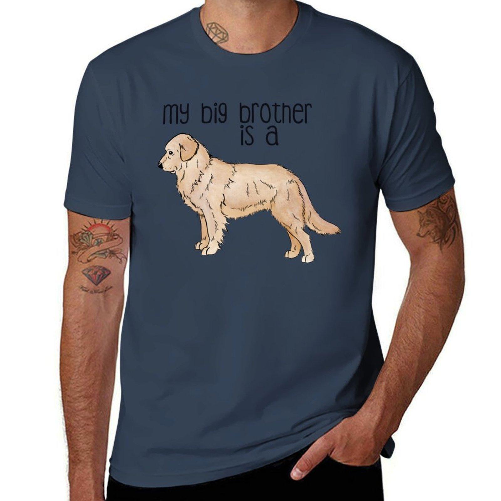 My Big Brother Golden Retriever (Light) Tshirt Outdoor Sports Short Sleeve Top S