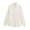Fashion Style 2024 Fall and Winter New Women's Clothing Easiest for Match Gold Breasted Long Sleeve Lapel Drape Shirt 7969242