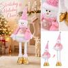 Christmas Standing Retractable Snowman and Doll with Light and Music for Hotel Window Display,