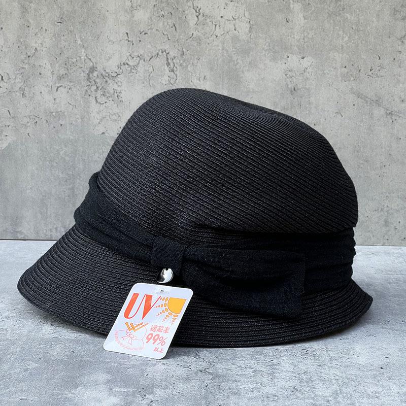 Japanese Face Small Mixed Color Straw Fold Bucket Hat Women'S Summer Basin Hat Sun Protection And Uv Protection Sun Hat