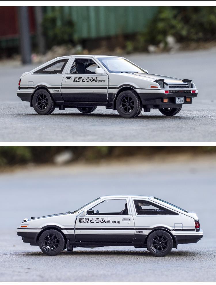 1:32 Toyota AE86 Sports Car Alloy Model Miniature Car Toy Diecast Metal Sound Light Vehicles for Child Birthday Gift