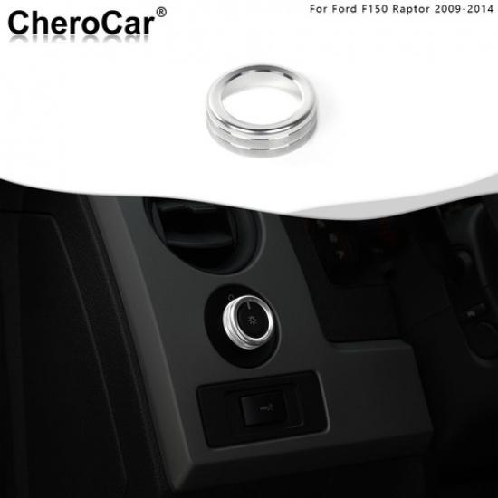 Scheinwerferschalter Knopf Zierring Innenraumzubehör für Ford F150 09-14 Silber