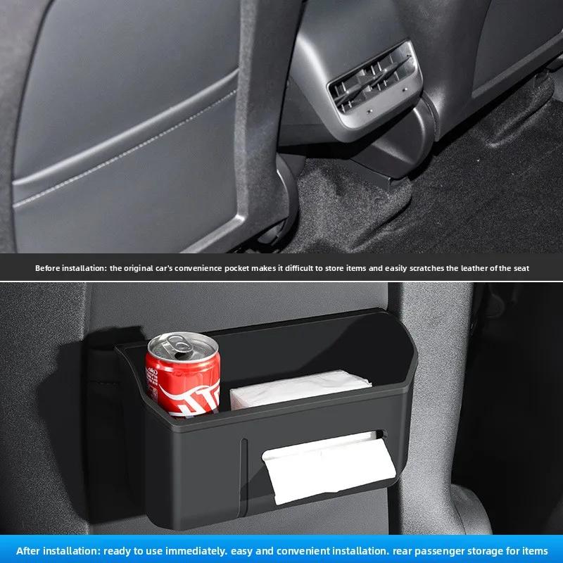 ALS1 For Tesla Model Y Model 3 2020-2026 Front Backrest Storage Box Garbage Seat Storage Storage Accessories Modificati Car Sticker