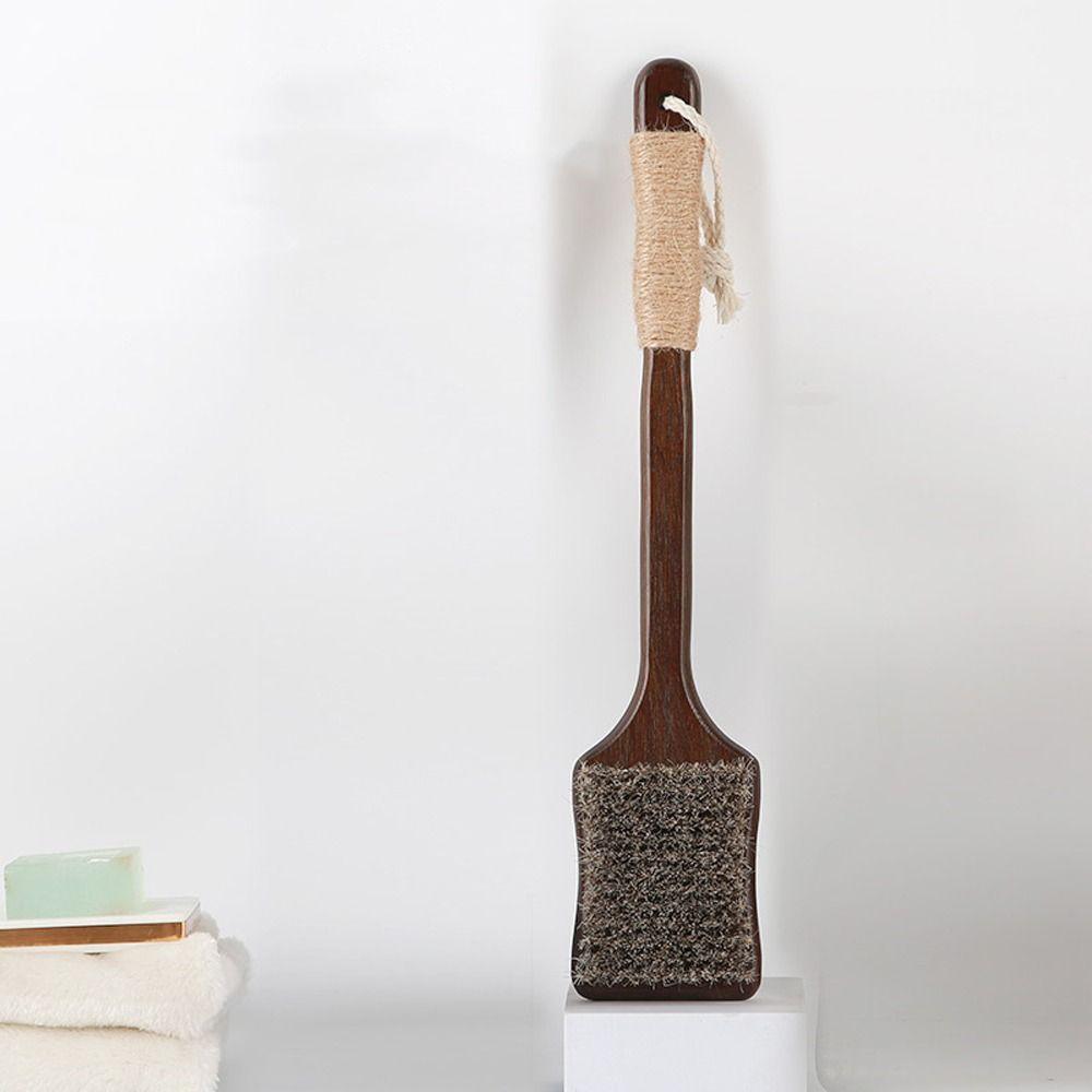 Ergonomic Massage Brush Wood Bath Exfoliating Brush Skin Care Long Handle Brush  Bathroom Tools