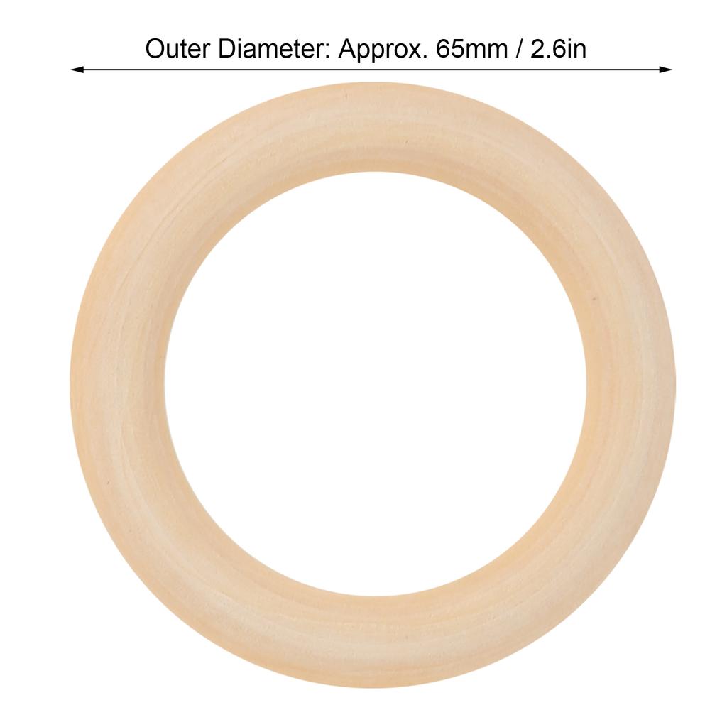 Wooden  s for Crafts   Care 10pcs Natural Baby Teethers, Untreated Wooden Circles for Craft Pendants, Connectors, Wood Color, 65mm, 2.6 Inch
