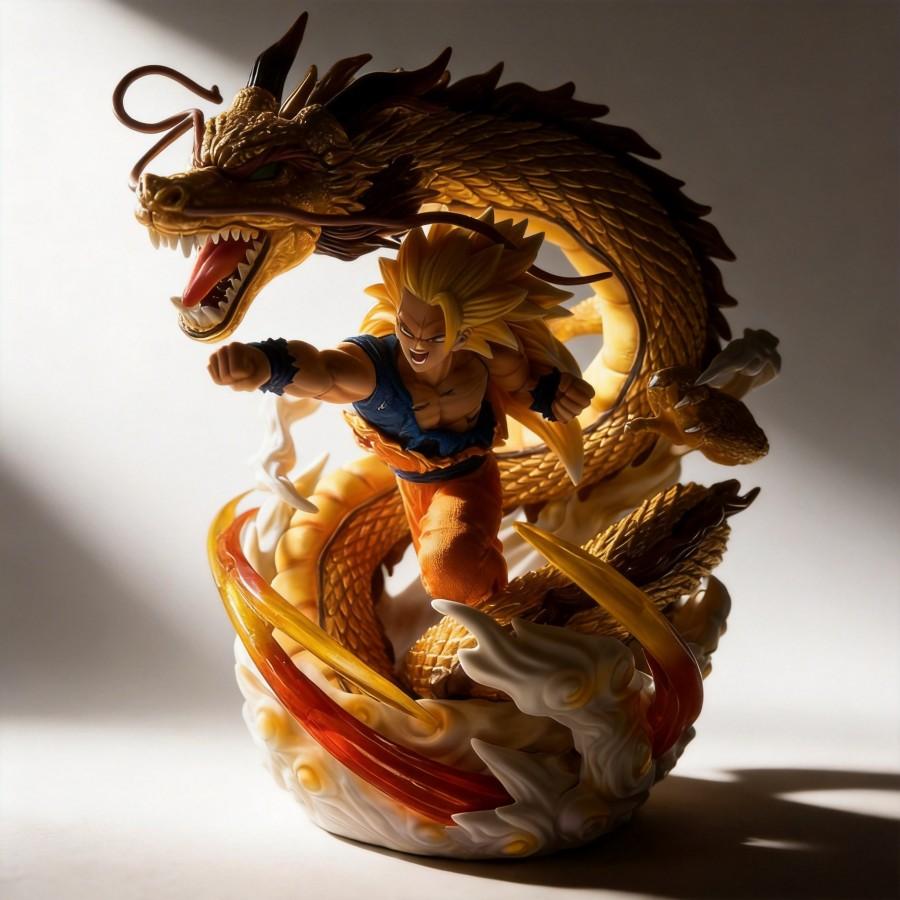 Dragon Ball Figure Peripheral Model Super Saiyan 3 Explosion Dragon Fist Goku Figure Decoration Wholesale 29cm